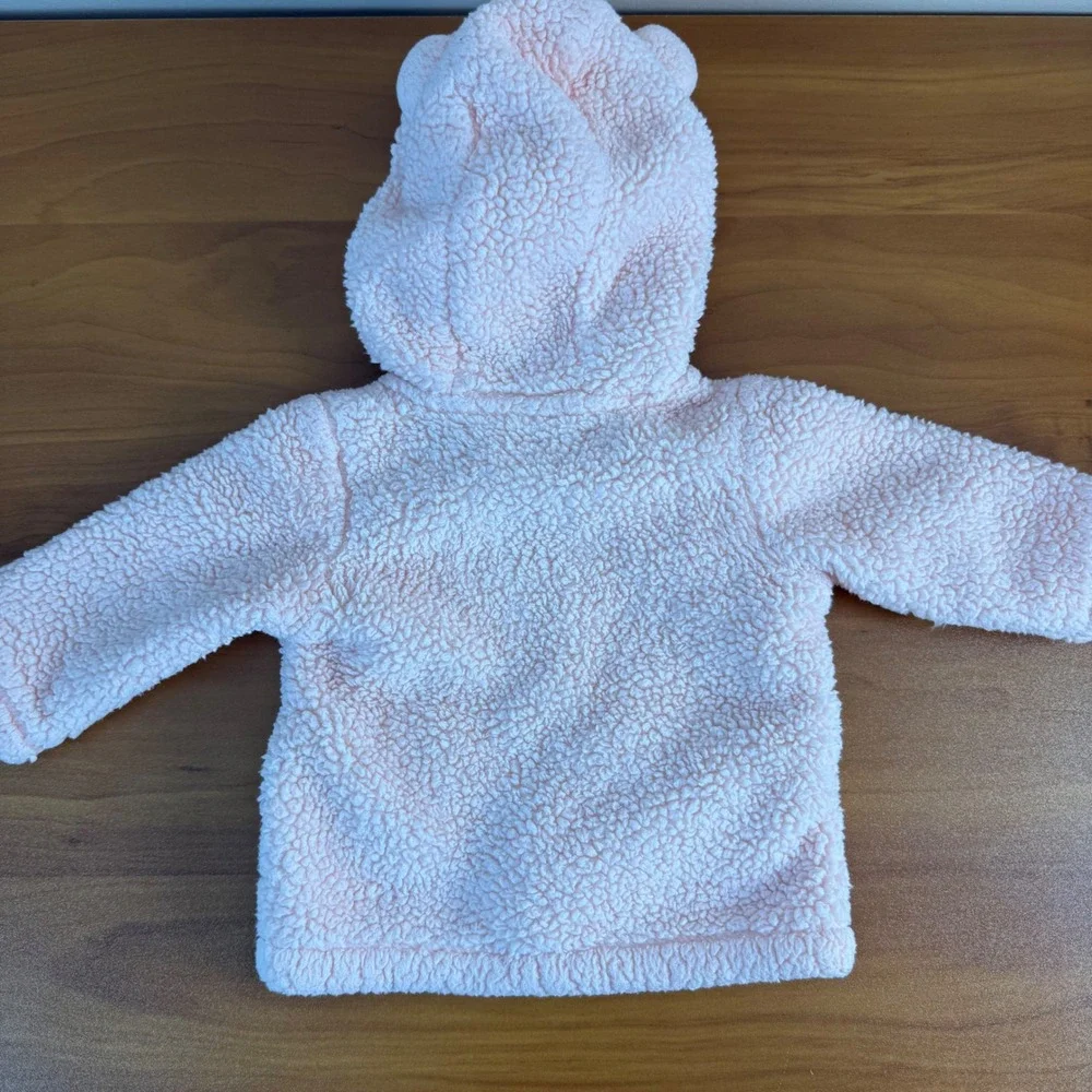 Carter's Pink Sherpa Hooded Jacket with Bear Ears 3 Months‎